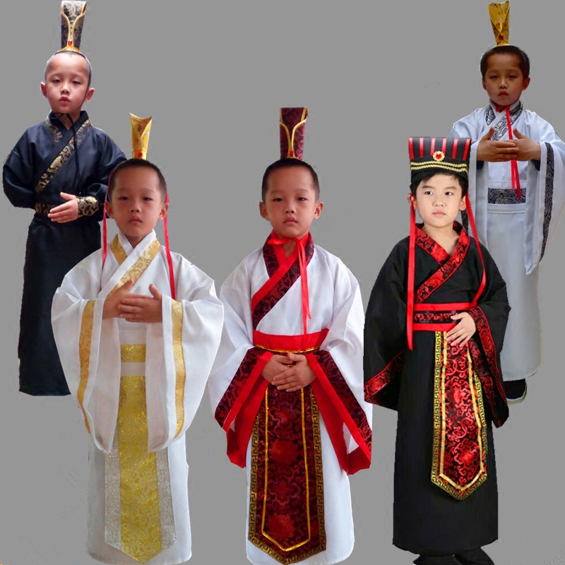 新款幼儿古装男女童使秦汉汉服