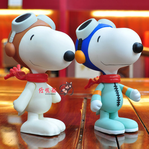 snoopy 史努比公仔汽车头摆件饰品史诺比空军飞行员人偶玩偶手办