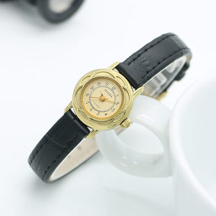 海达手表数字真皮表带个性复古钛金手动机械表女表古董表库存全新