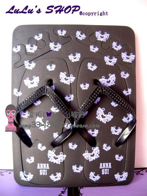 Anna sui安娜苏2009人字拖夹脚拖鞋魔女拖鞋舞蝶海滨沙滩拖鞋