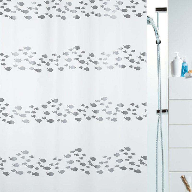SPIRELLA/丝普瑞卡通鱼PEVA卫生间浴帘浴室防水帘子挂帘隔断帘