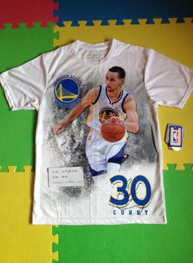 全新正品NBA官方勇士30号库里Curry签名短袖T恤 夏季 非sw/au球衣
