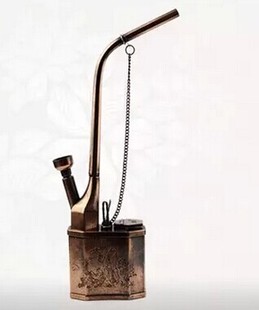 仿古水烟斗黄铜水烟袋复古铜水烟壶卷烟烟丝两用型