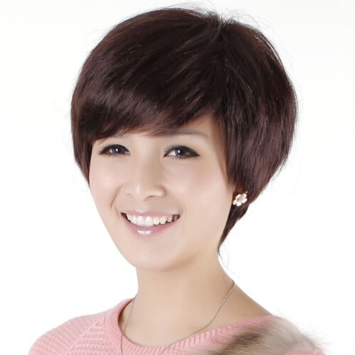 新款包邮中老年真发假发短发女士蓬松发型 中年妈妈假发整顶发套