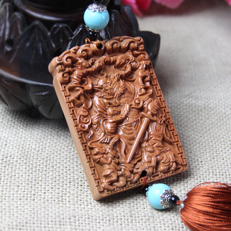 泰山福缘阁桃木钟馗汽车挂件出入平安家居饰品