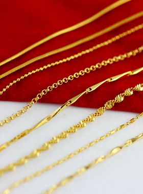 时尚经典女款锁骨细黄铜镀金