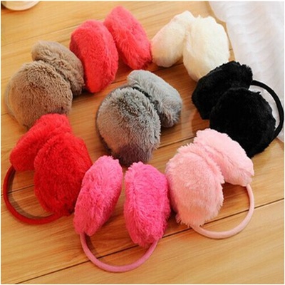 冬季南糖果色毛绒罩耳捂耳暖耳套