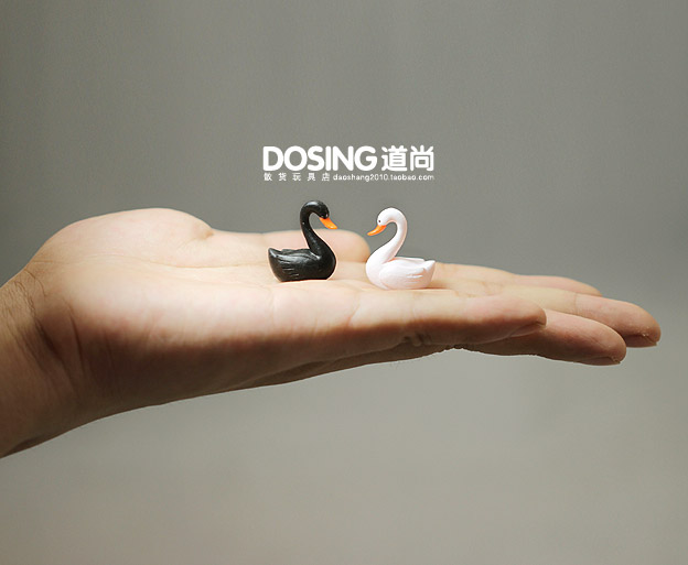 迷你版黑白天鹅微缩模型仿真动物