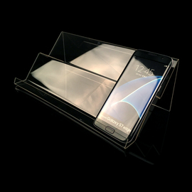 易佑亚克力手机壳，模型展示架托柜台组合托盘，双层通用支架