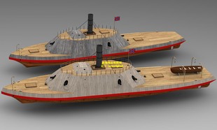 【新翔精品纸模型】美国南北战争阿拉巴马号铁甲舰战舰模型