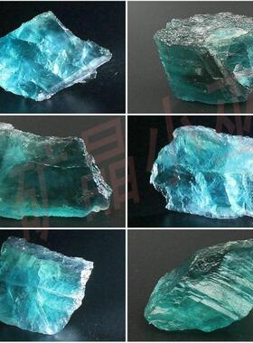 蓝色萤石 2~3.5cm一个 DIY饰品 吊坠 天然矿物晶体矿石 标本 原石