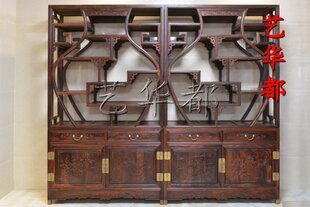 仙游红木家具/大红酸枝博古架/古董架/实木交趾黄檀/多宝阁