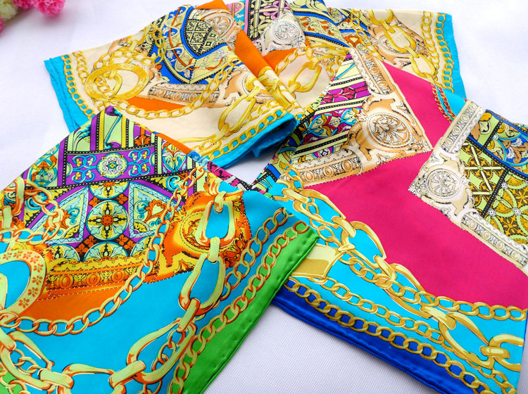 百搭桑蚕丝精美礼品丝巾加厚加大真丝素绉缎110大方巾冬丝绸围巾