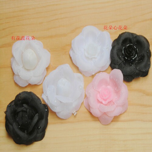 DIY花朵辅料/4CM进口欧根纱花 头饰花朵 补丁花朵 布贴辅料花朵
