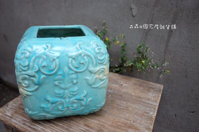 陶瓷欧式风做旧多肉植物花器