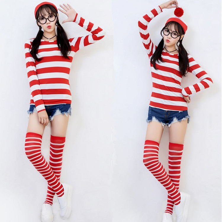 动漫Cosplay 聪明的沃里 Where's Wally 英国动漫人物cosplay服|msdalam kategori Butik wanita / wanita, pakaian/pakaian kebangsaan/peringkat pakaian, pakaian kebangsaan/pakaian - dari Buy2taobao.com untuk memberikan perkhidmatan ejen Taobao profesional membeli