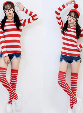 动漫Cosplay 聪明的沃里 Where's Wally 英国动漫人物cosplay服