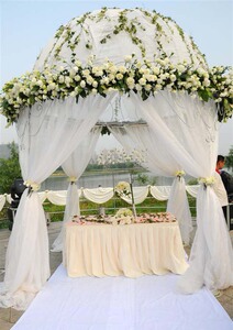 欧式喜亭架子许愿公主铁艺 结婚交接 求婚亭幔 婚o礼仪式喜幛