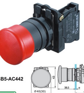 SB5(LA68S XB5)-AC442 30mm开孔蘑菇头按钮开关