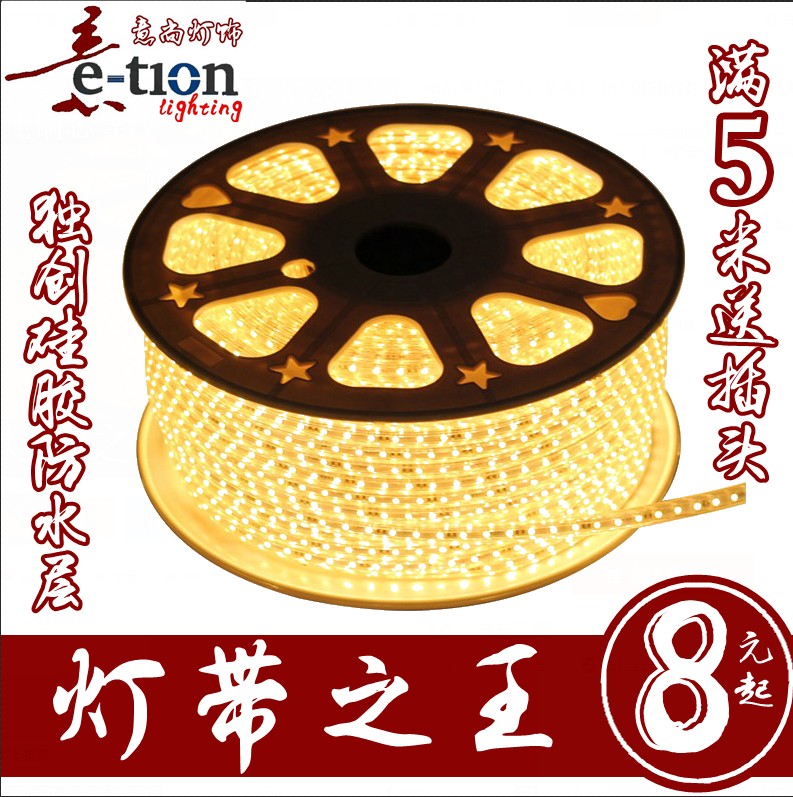 限6000张券led吊顶灯带出口最亮3528/5050软灯带超七彩霓虹柜台灯条贴片防水