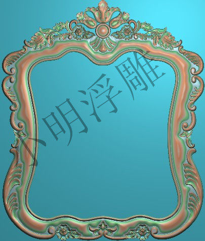 新款欧式卫浴镜框浴室梳妆台相框精雕图浮雕图木雕图灰度石雕图98