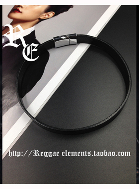 黑色Choker项圈原创皮全手工制作光面女款高品质锁骨链量身定制