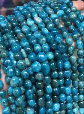 无优化 天然磷灰石(Apatite)随形碎石散珠8-10mm DIY串珠材料配件