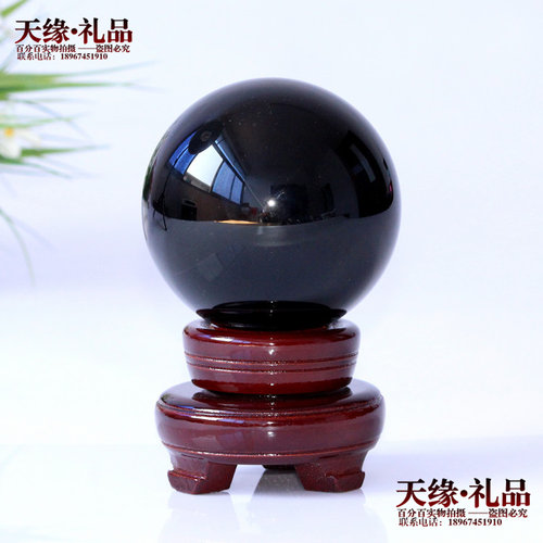 黑色招财摆件摄影水晶球特价