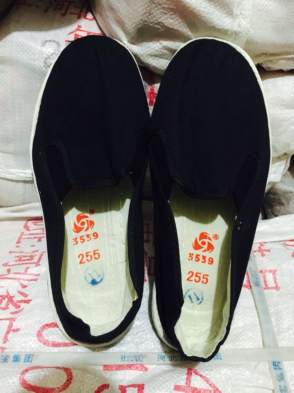 3539步鞋男07松紧口黑帆布轮胎底懒汉鞋司机鞋