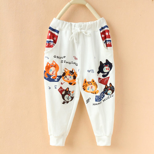 刺绣女休闲裤七分裤薄棉混纺面料