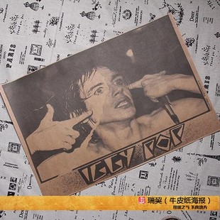 伊基波普 海报 Iggy Pop 朋克音乐教父 滚石唱片歌手海报 复古风