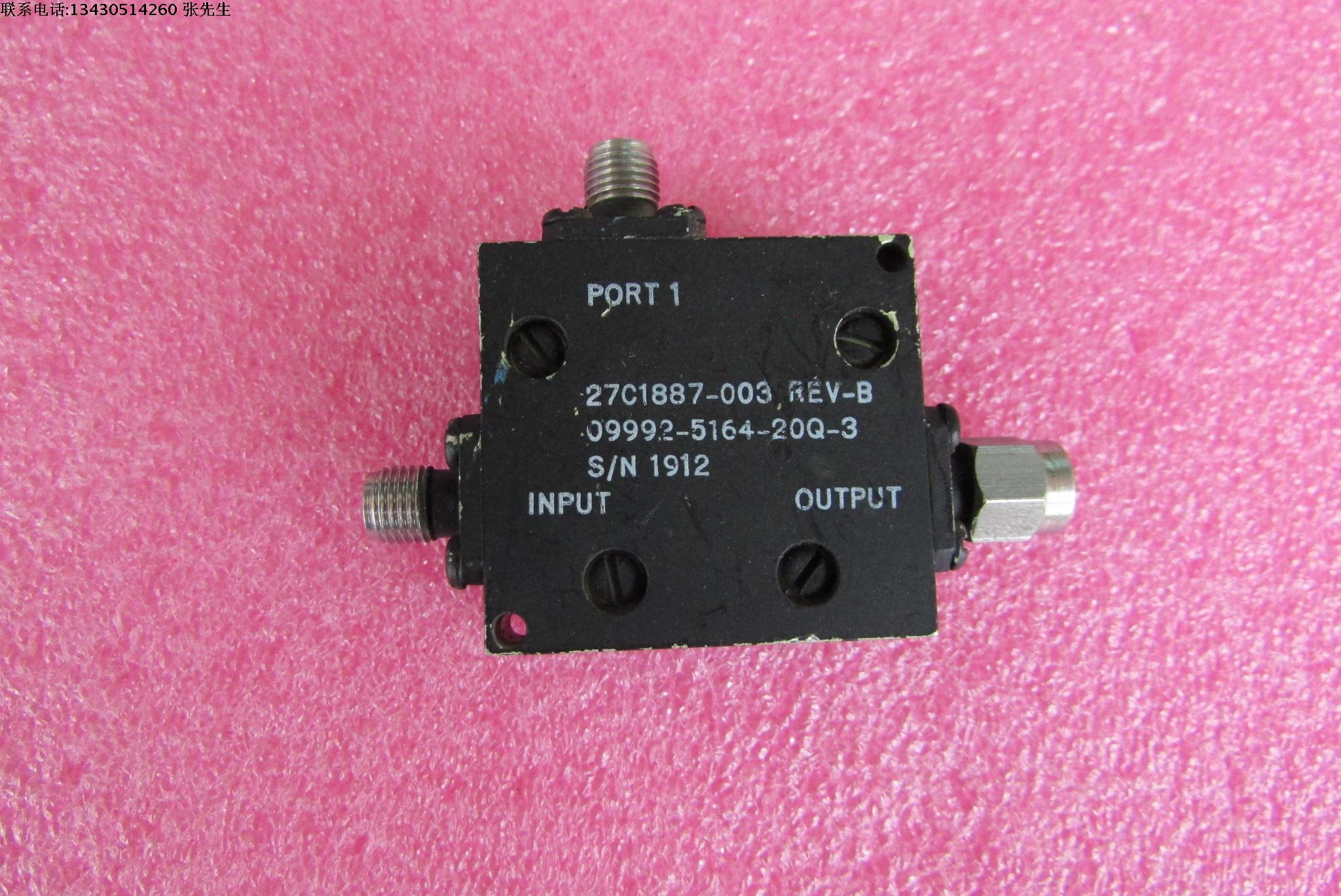 进口 27C1887-003 4-8GHz 20dB SMA 射频微波同轴定向耦合器 质量包好，包能用  可提供测试图 型号: 27C1887-003 工作频率：4-8GHz 耦合度：20dB 功率：50W 接头：SMA