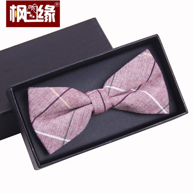 粉红色领结枫缘棉格子