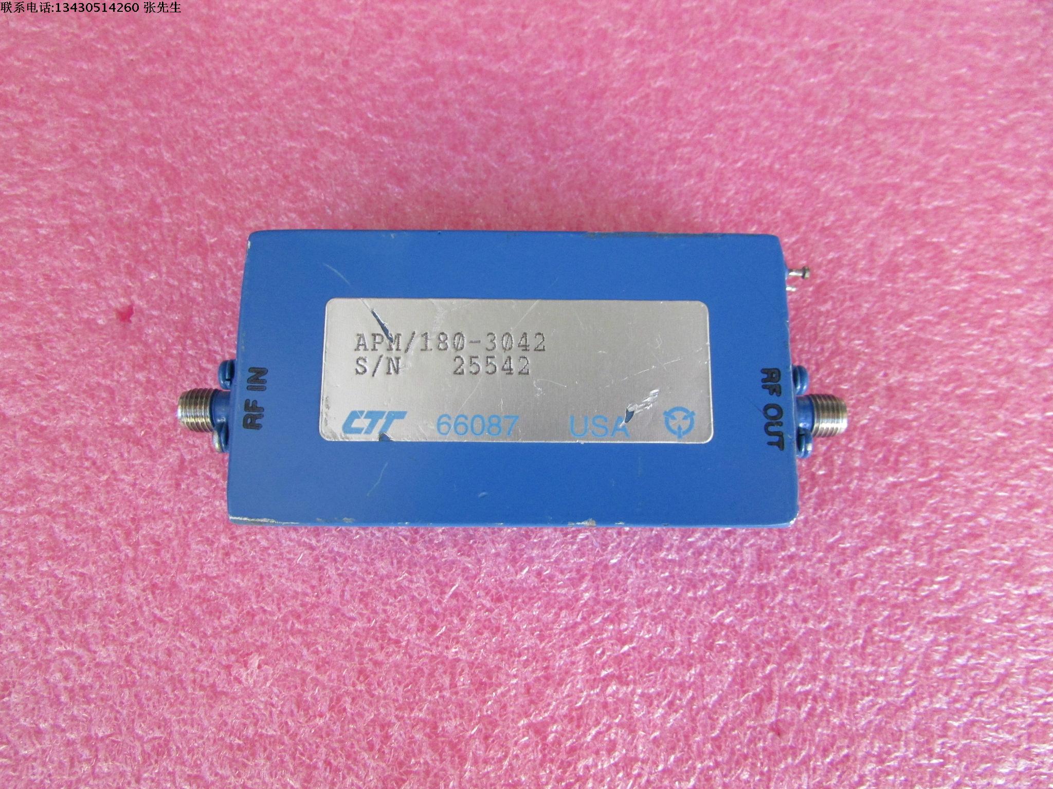 CTT进口6-18GHz 45dB 30dBm/1W SMA射频微波高功率低噪声放大器  质量包好，包能用  可提供详细测试图 工作频率：6-18GHz 增益：45dB 输出功率:30dBm/1W 工作电压：+15V/1.29A 接头： SMA 增益测试图片，测试的时候放大器后面加了一