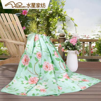 水星家纺全棉空调被 单双人夏凉被 花韵凝香夏被印花被 2017新品