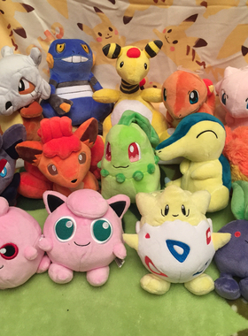 外贸日单 X3三英 pokemon 口袋妖怪 波克比 毛绒公仔 精灵宝可梦