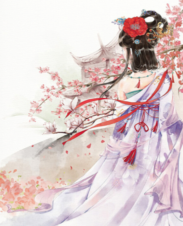 diy钻石画唯美古风美女桃花方钻满钻贴钻画新款十字绣钻石绣客厅
