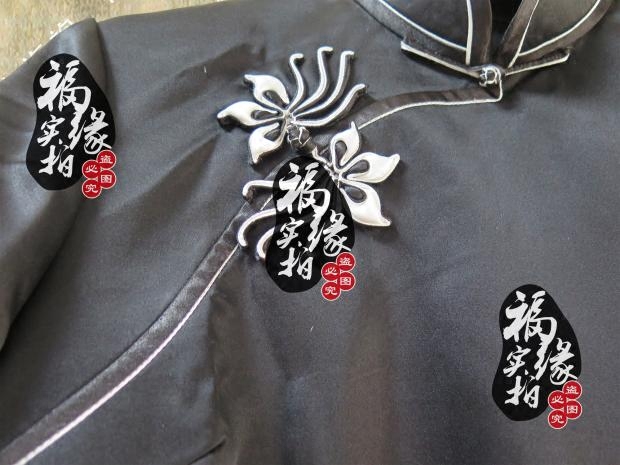 手工盘花扣黑美人短旗袍裙日常旗袍定制 时尚重磅真丝