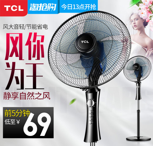 13点前5分钟！TCL FS-40-AT1607 家用遥控静音摇头落地扇 