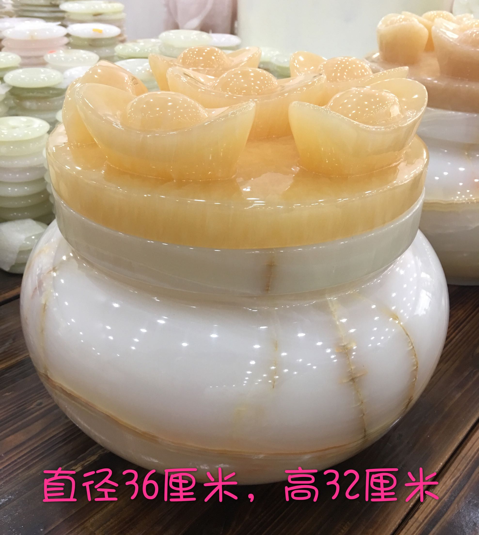 天然阿富汗玉石聚寶盆擺件風水吉祥物家居飾品送禮佳品