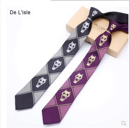 吉良吉影真丝领带漫画骷髅