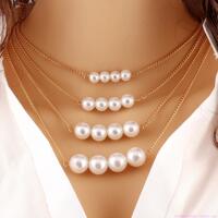 Pearl Necklace Women Jewelry Accessories Multi -layer Pearl Women's Necklace