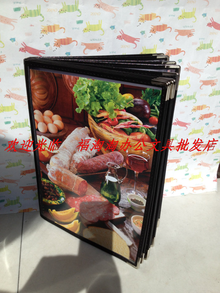 高档西式菜单本 8页16面西餐菜谱本 透明点菜夹 价目 厂家批发