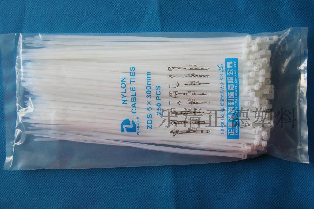 国标环保尼龙扎带 束线带 线扣 耐高温扎带5*300 250条 宽度4.