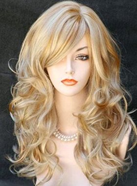 假发女长卷发外贸欧美流行金色长卷发舞台表演假发 COS动漫女发