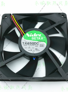 Nidec TA450DC A34349-57G1 12025 24V 0.15A 双滚珠3线风扇 12cm