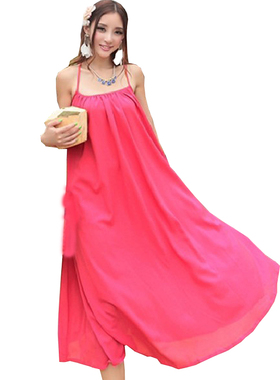 慈颜夏款 孕妇装雪纺连衣裙 无袖 大码 沙滩长裙 孕妇裙 MLFS01