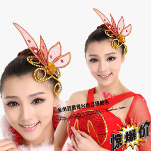 民族舞广场舞开场舞秧歌舞蹈头饰舞台表演演出头饰头花亮片花