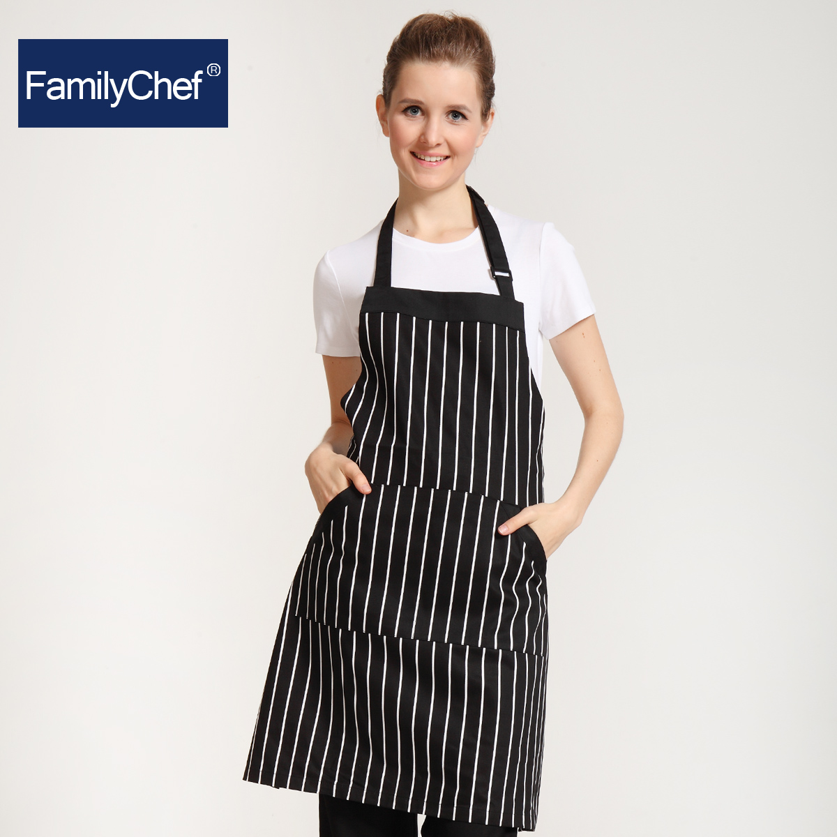 Chef Tạp dề Hàn Quốc phiên bản của bông overalls phấn ngực tạp dề tạp dề đầu bếp dành cho nam giới và phụ nữ jumpsuit màu rắn