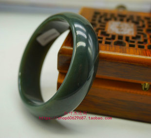 正品天然和田玉黑青玉手镯和田玉手镯墨玉手镯料细支持复检带证书